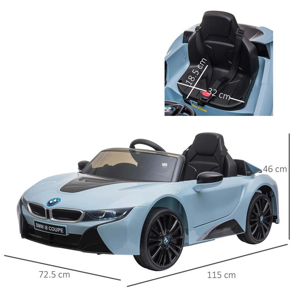 image 1 of HOMCOM Licensed BMW I8 Coupe Kids Ride-On Car 6V w/ Remote Lights Horn Music