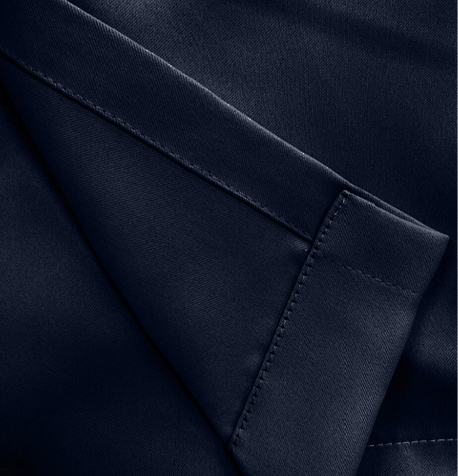 image 1 of Enhanced Living Nightfall Plain Supersoft Navy Thermal Blockout (SINGLE) Eyelet Door Curtain - 66 x 84 inch (168 x 214cm)