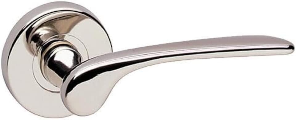 image 1 of Como Metal Lever Latch Door Handles Set Round Rose Internal & External | Silver | Polished Nickel Rose | 1