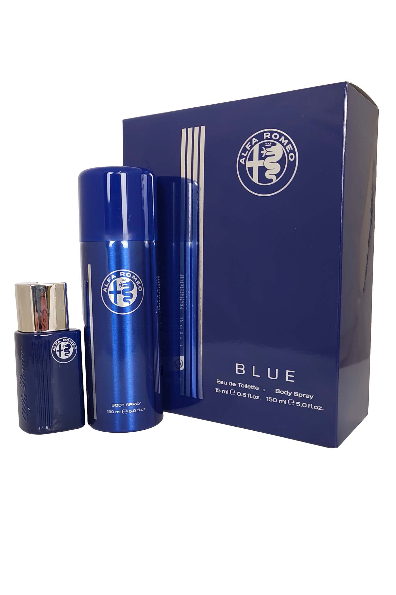 Alfa Romeo Blue for Men Eau de Toilette Spray 15ml Body Spray 150ml