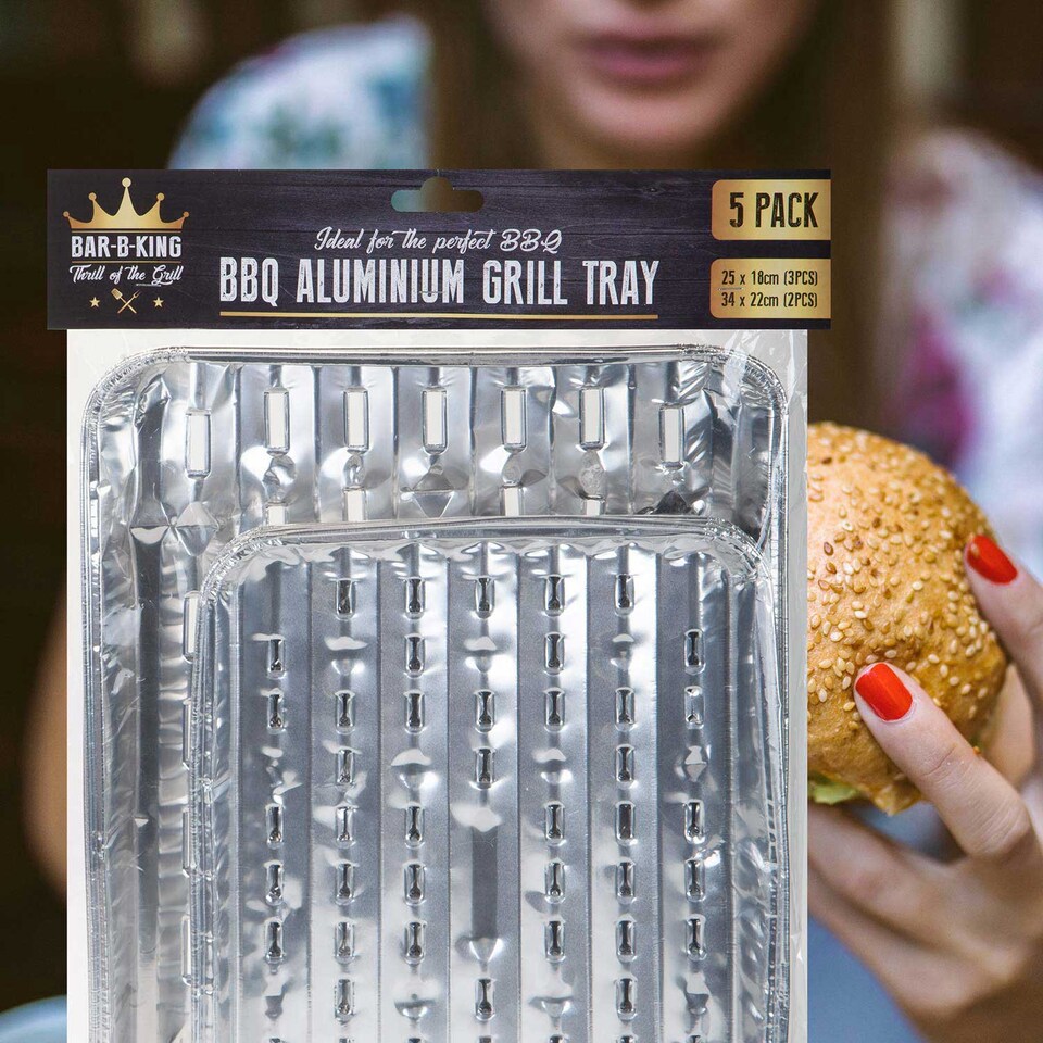 image 1 of PMS BBQ Aluminium Grill Trays Assorted Sizes 5-Pack