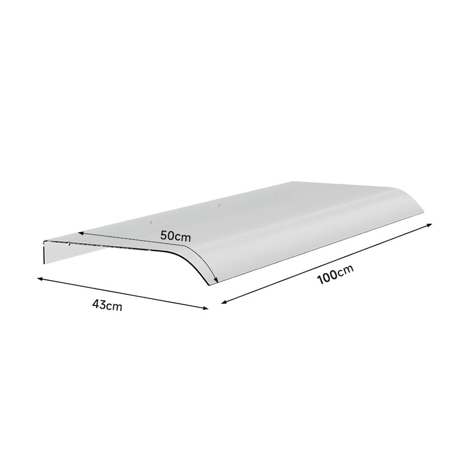 image 1 of Living and Home Frosted Awning Canopy for Window and Door-  100cm W x 43cm D | Chrome | 1