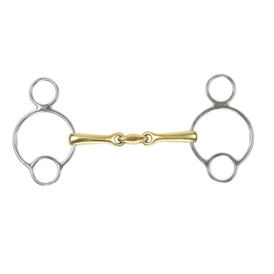 Shires Brass Lozenge Horse Universal Bit - Brass - 5in