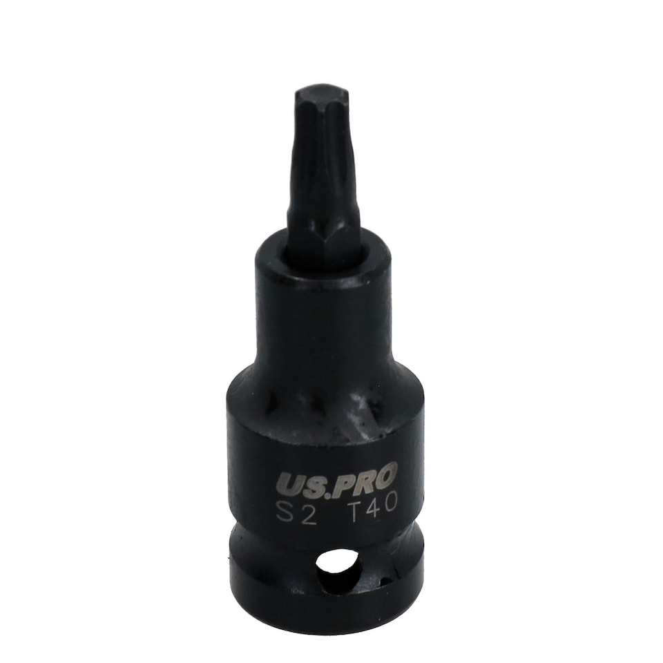 image 1 of T40 Short (53mm) + Long (78mm) Impacted Torx Star Male Bits Sockets 1/2" Drive