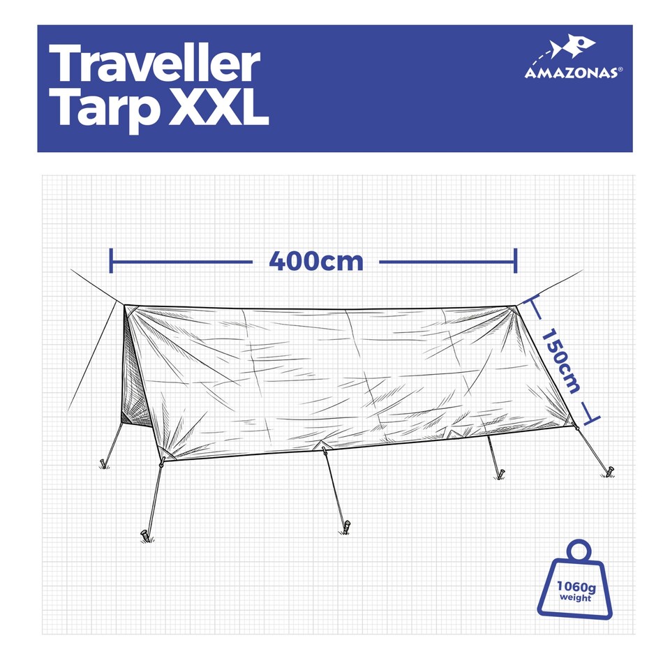 image 1 of Amazonas XXL Camping Hammock Rain Tarp – Traveller