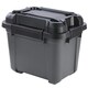 image 1 of 2 x 31 Litres Indoor Outdoor Heavy Duty Black Storage Bunker Trunks Ideal For DIY Use Tradesman & Handyman Black