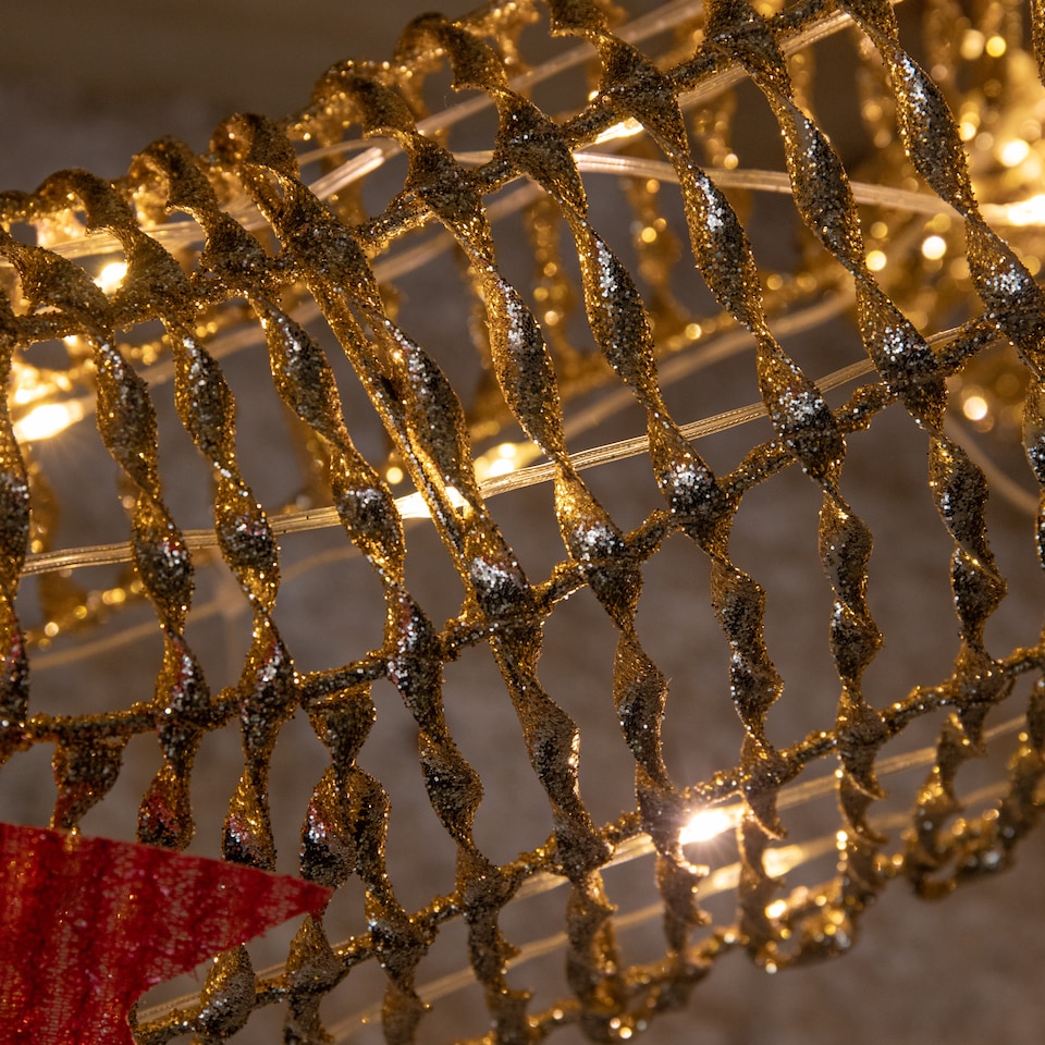 image 1 of 95cm Light up Gold Glitter Twist Christmas Reindeer with 94 Warm White LEDs
