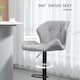 image 7 of HOMCOM Bar Stools Set Of 2, Luxurious Velvet-Touch Barstools with Metal Frame Footrest Round Base Triangle Indenting Moulded Seat Adjustable Height Swivel Grey
