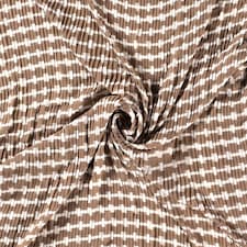 Beige Pleated Chiffon Plisse Fabric for Dressmaking, 140cm / 55" Wide - per metre