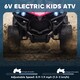 image 3 of AIYAPLAY 6V Electric Ride on Car, Kids ATV 4 Wheeler with Music and LED Headlights, Indoor Outdoor Toy Car for Ages 3-8 Years Boys and Girls | Pink