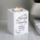 image 1 of Personalised In Loving Memory White Wooden Tea light Holder White