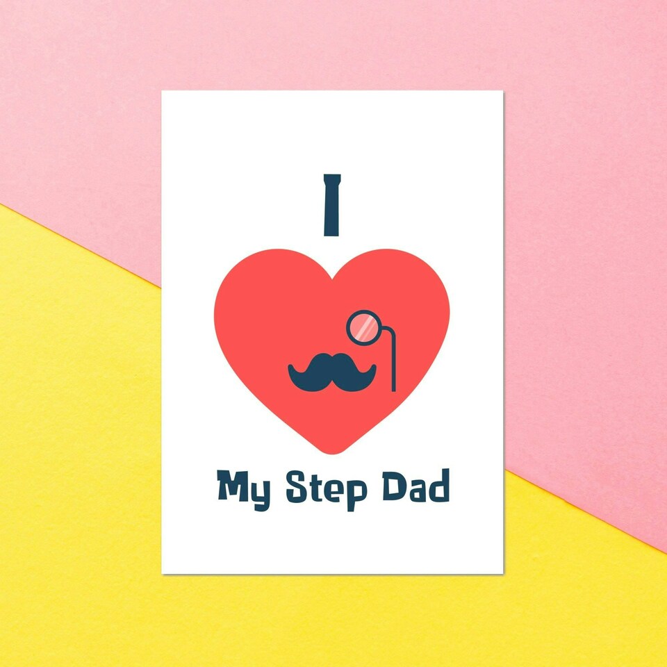 I Love My Step Dad Greetings Card