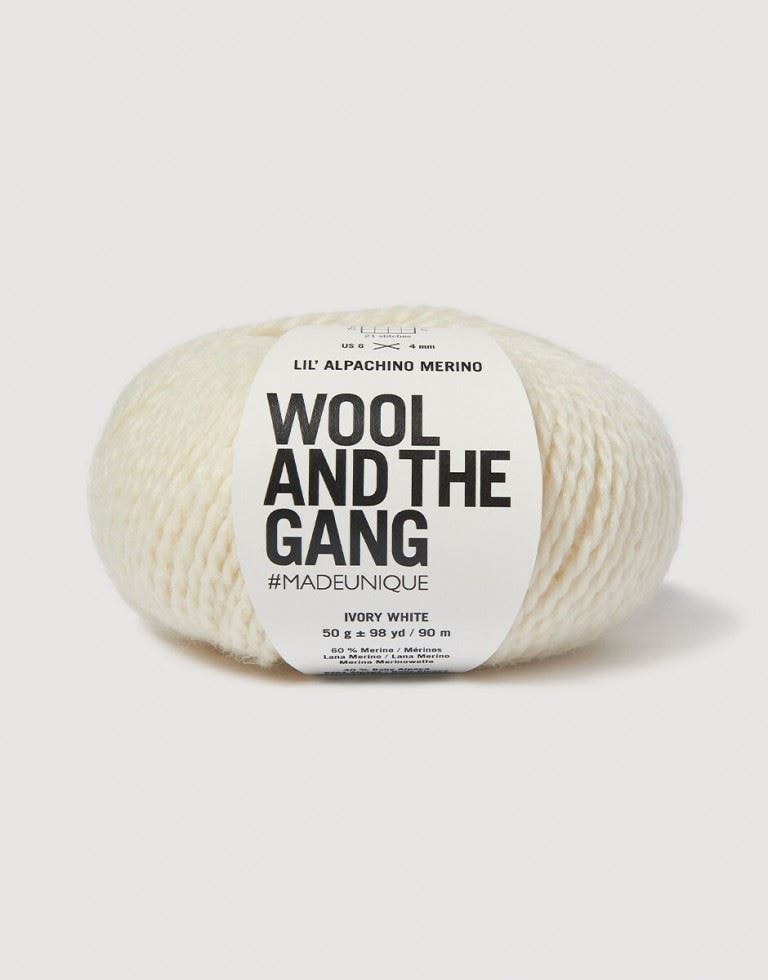 Wool and the Gang Cream Lil Alpachino Merino DK Yarn For Crochet, Knitting - per 50 gram ball