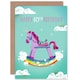 image 1 of Rainbow Rocking Unicorn Cartoon Age 10 Year Old Kids 10th Birthday Card