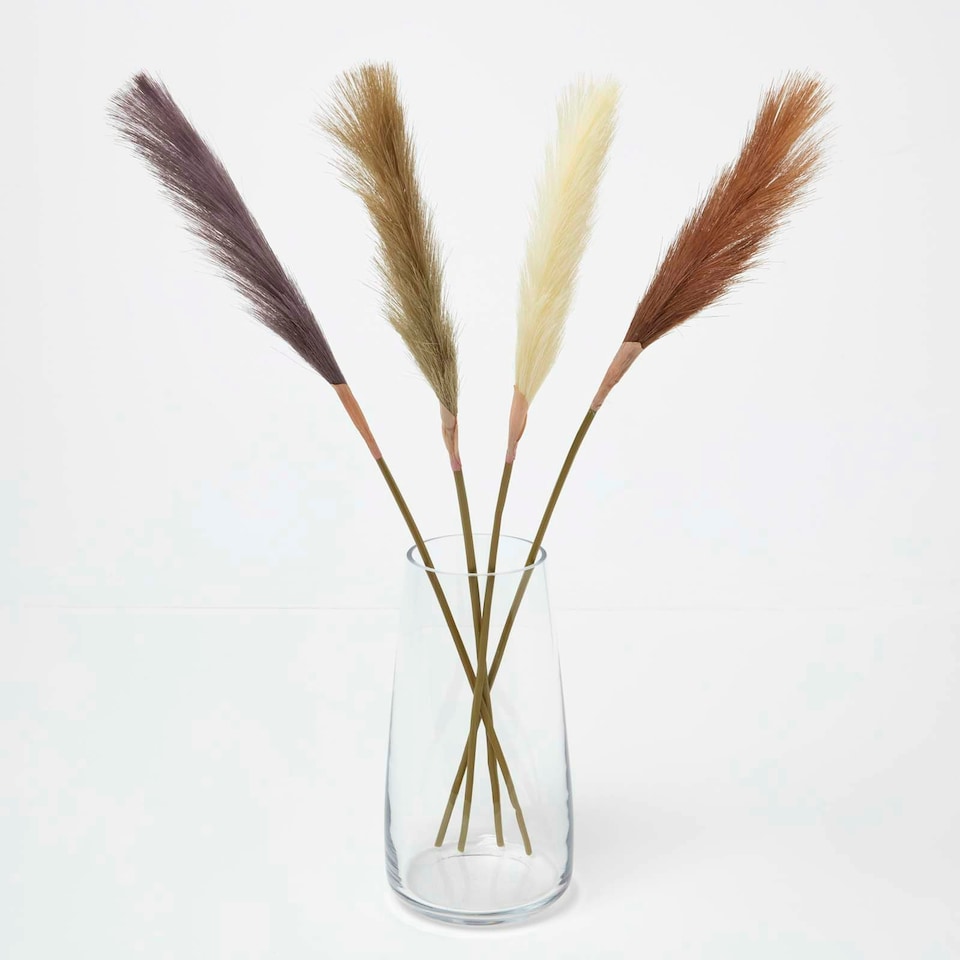 image 1 of Homescapes Artificial Pampas Grass Set of 4 Natural, 78 cm