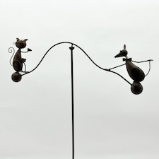 51" Cat and Mouse Garden Weathervanes Spinner - Metal - L80 x W80 x H130 cm
