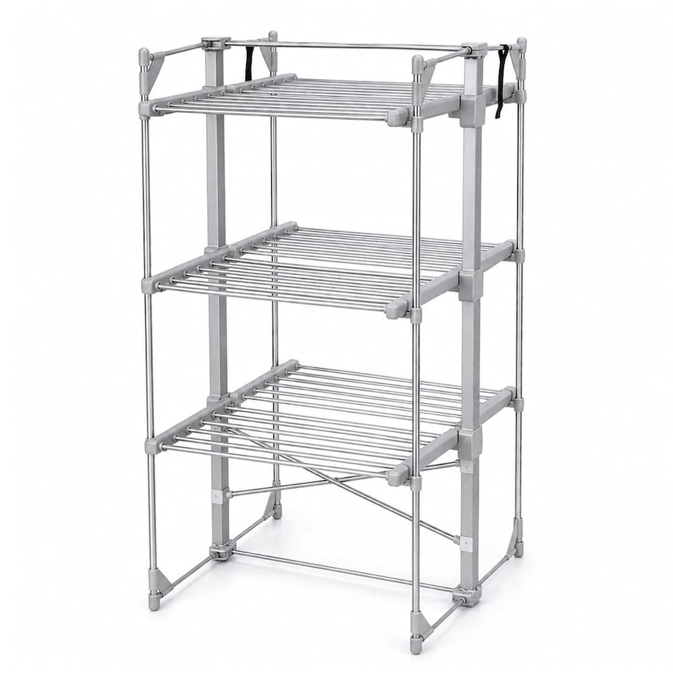 image 1 of 3 Tier Electrical Heated Folding Clothes Horse Airer Dryer with 36 Heated Rails
