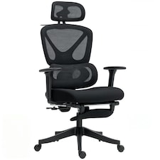 HOMCOM Executive Office Chair, Recliner Computer Chair with Footrest, Black 