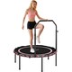 image 1 of SPORTNOW 40'' Foldable Fitness Trampoline, Mini Trampoline Bungee Rebounder with 5-Level Adjustable Handle for Adults Indoor Outdoor Exercise, Pink | Pink