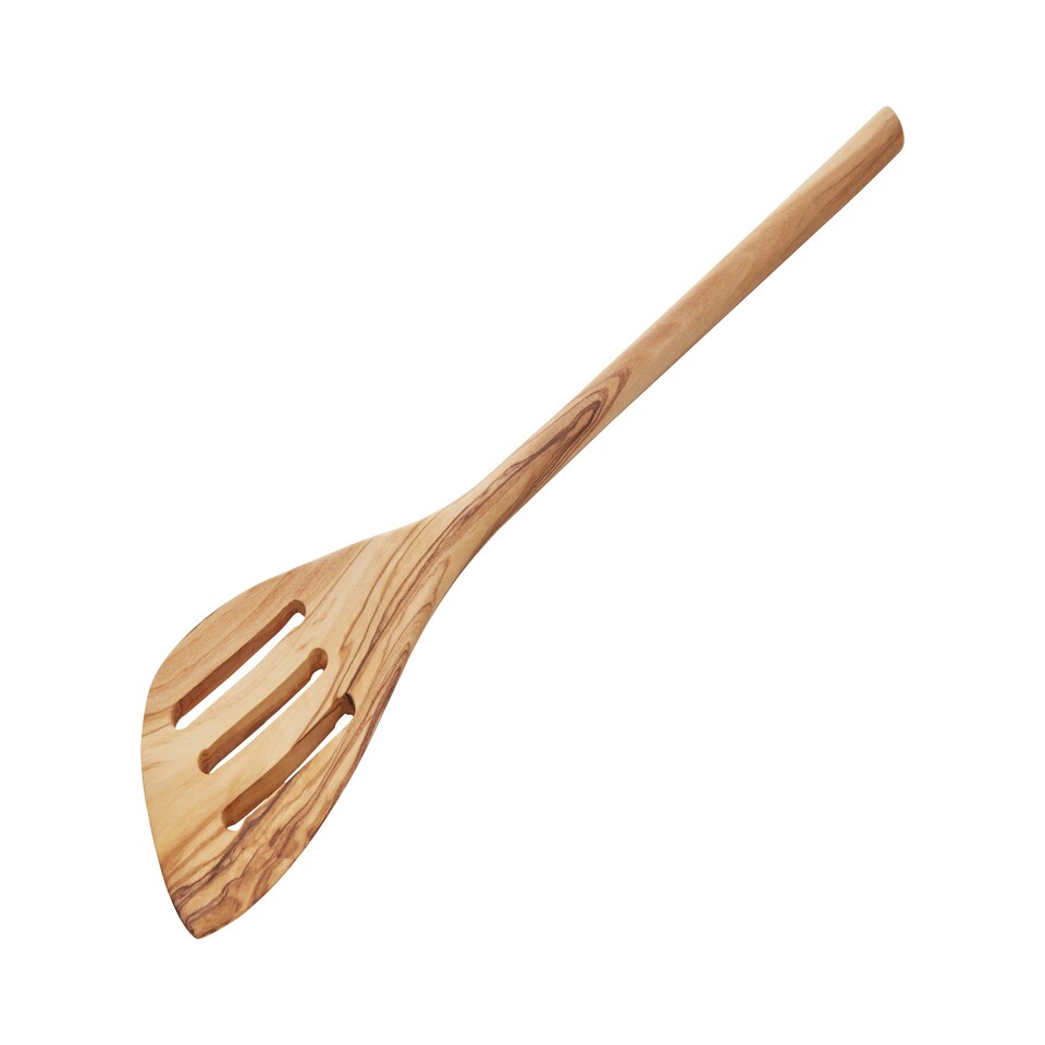 image 1 of Interiors by Premier Premium Olive Wood Spatula, Sleek Slotted Cooking Utensil, Lightweight Spatula Tool, Authentic Olive Utensil