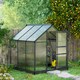 image 2 of Outsunny 6x6ft Walk-In Polycarbonate Greenhouse Plant Grow Galvanized