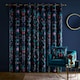 image 2 of Catherine Lansfield Mya Tropical Birds Eyelet Curtains | Blue | Navy Blue