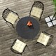 image 8 of Outsunny Set of 4 Outdoor Seat Cushion with Ties, for Garden Furniture, Beige White | Beige