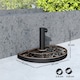 image 5 of Outsunny 9kg Resin Parasol Base Half Round Umbrella Stand with Floral Design for Garden Outdoor Suitable Umbrella Rod 38cm 48cm Bronze Tone