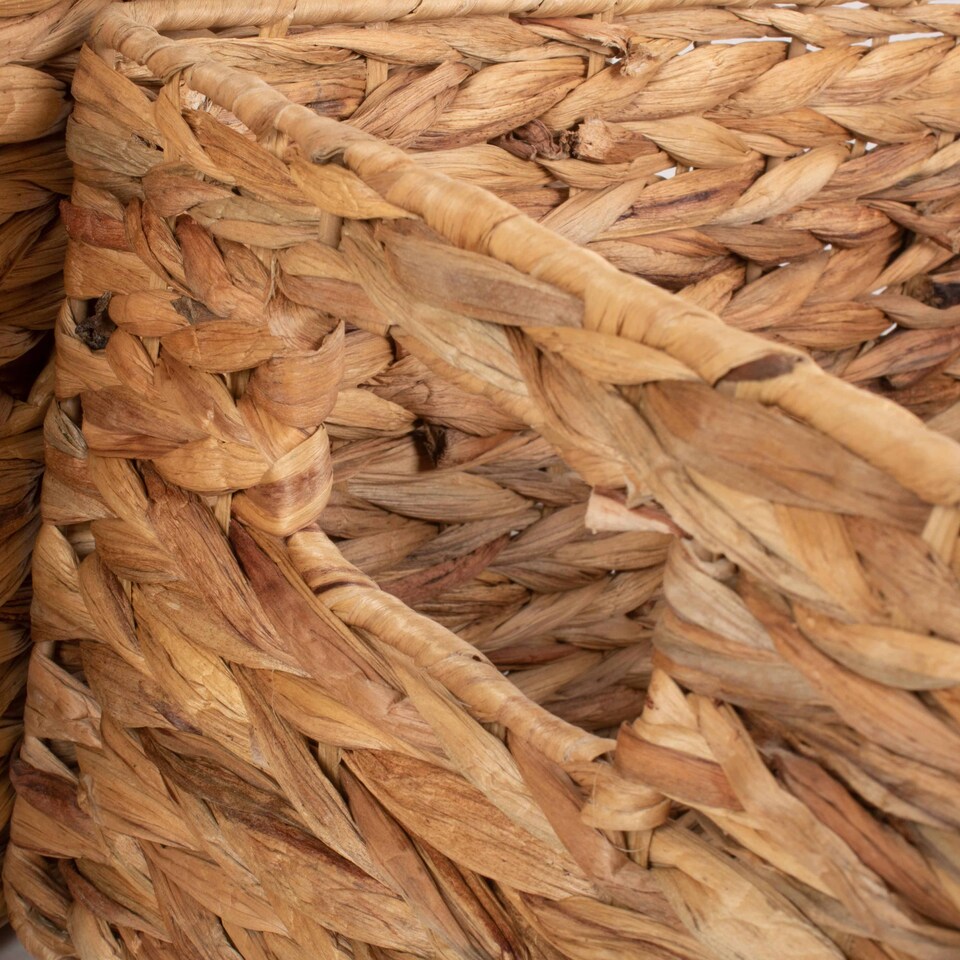 image 1 of Rectangular Water Hyacinth Set of 3 Storage Set | Brown | Brown | Not provided