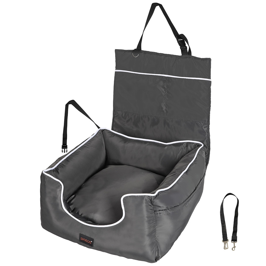 Skylos Dog Car Booster Seat Pet Backrest Safe Protector Waterproof Travel Bed