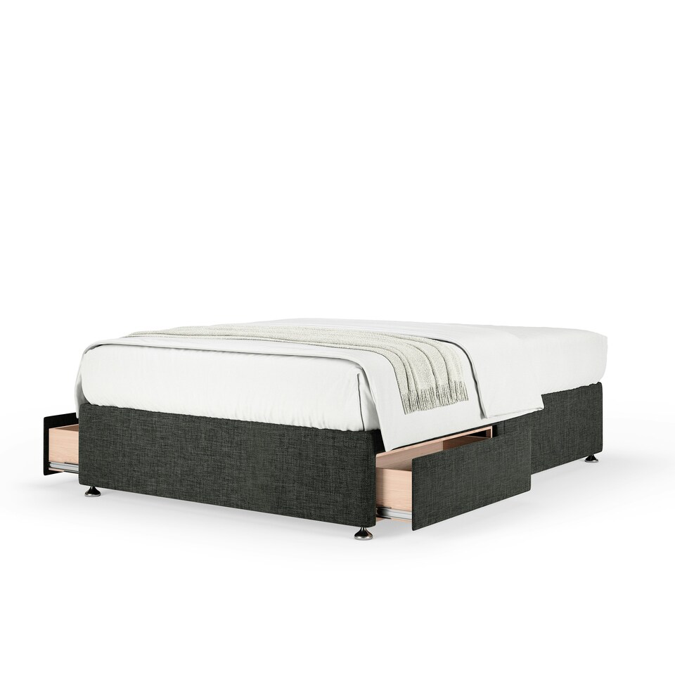 image 1 of Ortho Classic Orthopaedic Charcoal Linen 2 Drawer Divan Set Double