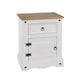 image 5 of Corona Premium Bedside Cabinet - Mexican Pine Design with Dovetail Drawer and Metal Hardware | White | White Wax | One Size | 1
