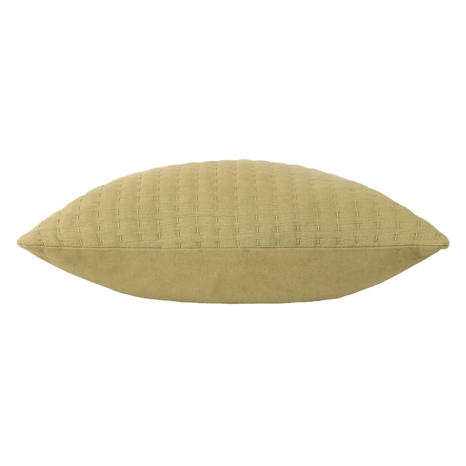 image 1 of Yard Hush Cotton Linear Cushion, Avocado, 45 x 45cm