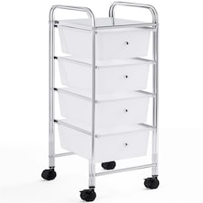 Yaheetech 4 Drawers Cart Storage Bin Organizer White