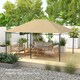 image 9 of Outsunny 3 x 4m Gazebo Canopy Replacement Covers, Garden Gazebo Roof Replacement with Vents and Drain Holes, TOP COVER ONLY, Khaki