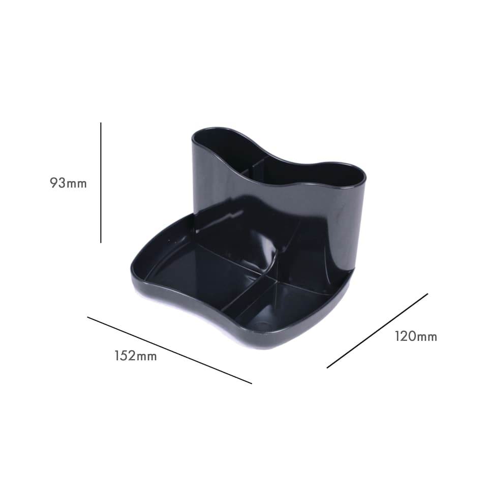 image 1 of 5 Star Kaddymaster Desk Organiser Pen Holder Black Compact Office Desk Tidy for Pens Stationery Home School