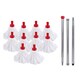 image 1 of Large Floor Mops Mop Head Refills (10 Super Absorbent Mops With 140cm Handle) For Hard Floor Mopping Cleaning Home office and Commercial Use Red | Red