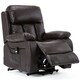 image 3 of Chester Single Motor Rise Recliner Bonded Leather Heat & Massage Chair (Brown)