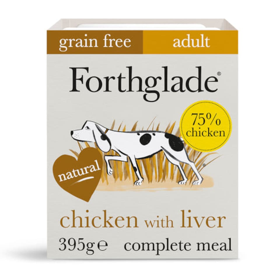 image 1 of Forthglade Natural Grain Free Chicken, Liver and Sweet Potato Adult Wet Dog Food - 18 x 395g