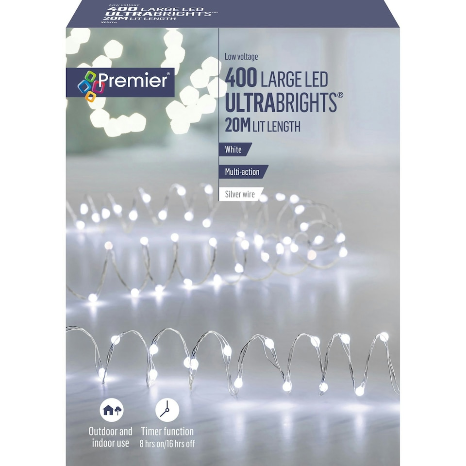 Premier UltraBrights Lights 400 LED White 20m