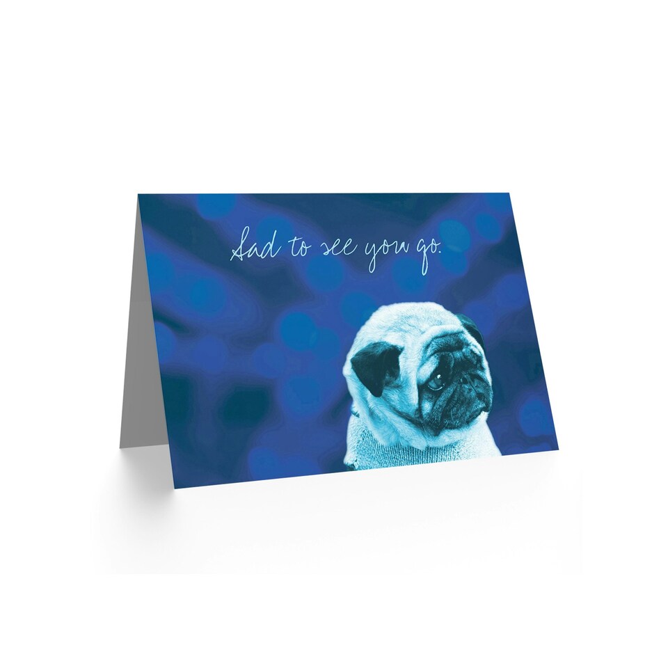 image 1 of Sad To See You Go Pug Dog Lover Goodbye Card
