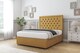 image 2 of Sloomy Montana Mustard Plush Divan Bed With Mattress No Drawers With 54" Floor Standing Headboard 4'6 Double | Gold | Mustard | Double | 1