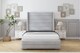 image 1 of Sloomy Sterling Silver Naples Bed Frame With 50"  Upholstered Wingback Headboard 2'6 Small Single