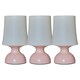 image 4 of ValueLights 3 Pack Wireless Outdoor Battery Operated LED Pink Touch Table Lamps | Pink