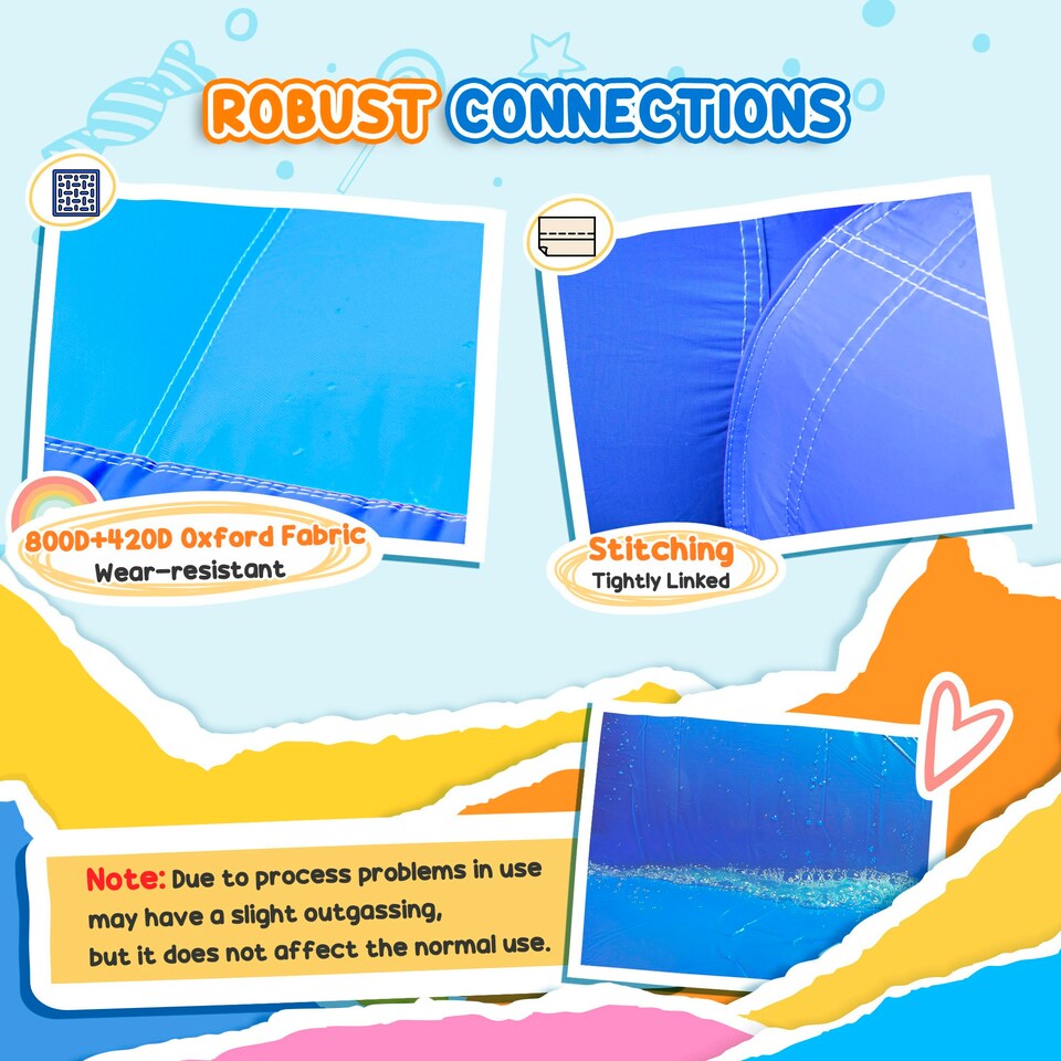 image 1 of Outsunny Kids Bouncy Castle w/ Slide, Pool, Trampoline, Climbing Wall, Blower