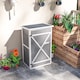 image 7 of Outsunny Wooden Garden Shed, Outdoor Storage Small Shed with 2 Shelves, Sloped Roof and Bolt Latch, Compact Utility Tool Cabinet Organiser for Yard Patio Garage, 75 x 56 x 115 cm, Grey