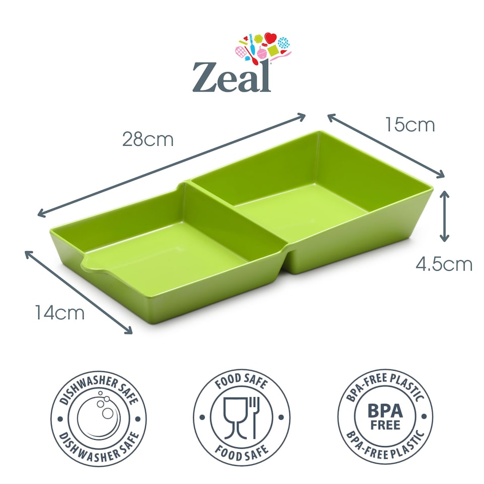 image 1 of Zeal Melamine Fakwaway Buger Box, Divided Serving Tray / Dish, Lime