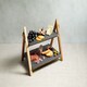 image 2 of Artesà 2 Tier Slate & Wood Serving Stand