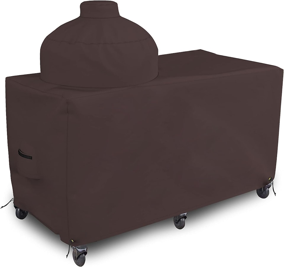 image 1 of Covers&All Big Egg Grill Cover, 12 Oz Waterproof UV & Weather Resistant, PVC Coated Outdoor Cover, 60 in L x 36 in D x 50 in H, Coffee