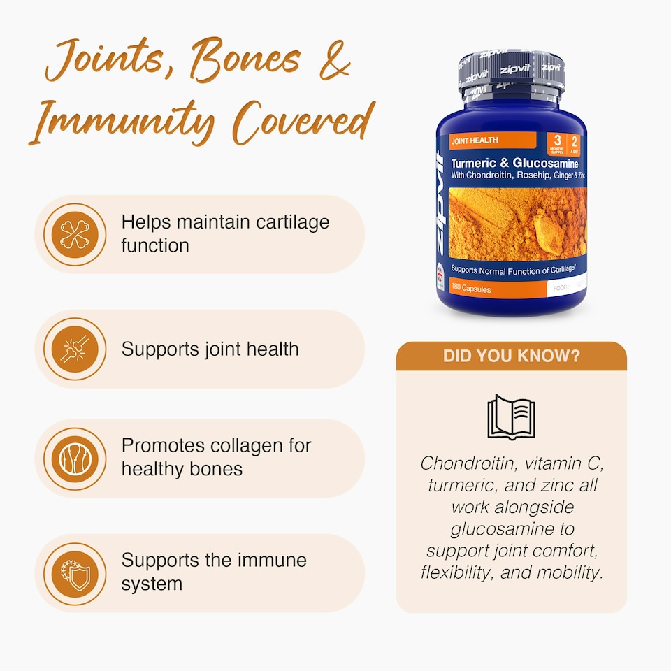 image 1 of Zipvit Turmeric & Glucosamine Complex – Joint & Bone Support, 90 Capsules